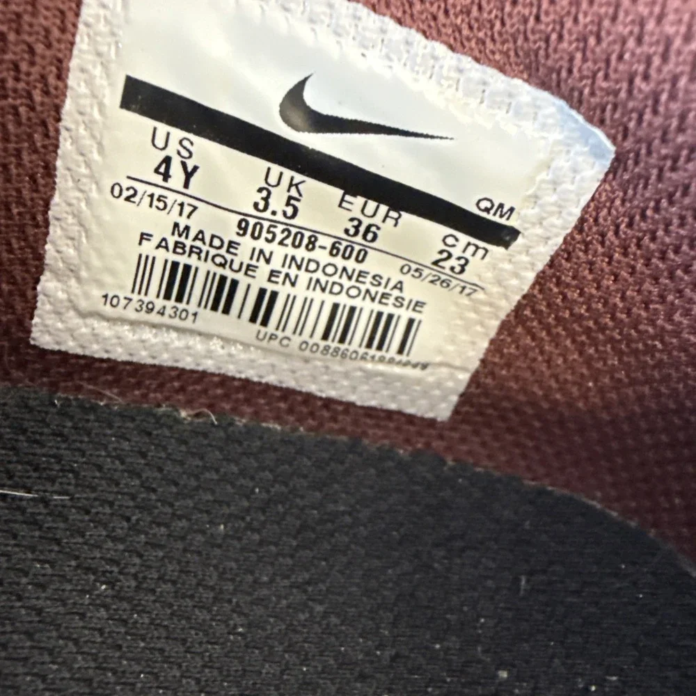 Nike Boys SB Portmore II Maroon Suede Skate Sneakers 905208-600 Size 4Y